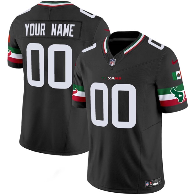 Men's Black Houston Texans Active Player Custom 2024 F.U.S.E Mexico Vapor Limited Stitched Football Jersey
